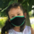 3 Layer Organic & Hypoallergenic Face Masks- X-Small - Black w/ Green Trim