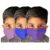 Kids 2-Ply Cotton Masks - 3 Pack (Pink, Blue, Purple) - L/XL